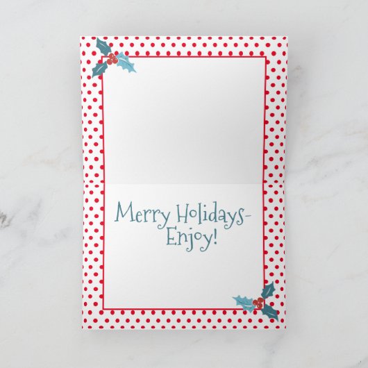 メリークリスマスモダンペットヴィンテージアニマルホリデー シーズンカード (内部)