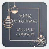 メリークリスマスモダンホリデーシック企業の スクエアシール (正面)