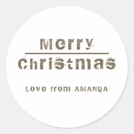 メリークリスマスモダンホリデーパーソナル ラウンドシール