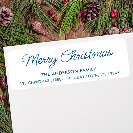 メリークリスマスモダンホリデー差出人住所 ラベル