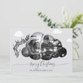 メリークリスマスモダンホワイトクラウドフォトホリデイ 招待状 (スタンド正面)