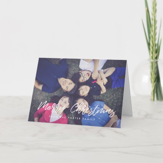 メリークリスマスモダンホワイトフォント シーズンカード (正面)