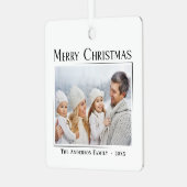 メリークリスマスモダンミニマエレガントリスト写真 メタルオーナメント (正面左)