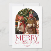 メリークリスマスモダンミニマリストのアーチ写真 シーズンカード (正面)