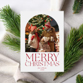 メリークリスマスモダンミニマリストのアーチ写真 シーズンカード