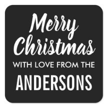 メリークリスマスモダンミニマリストラベルシール