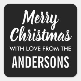 メリークリスマスモダンミニマリストラベルシール スクエアシール