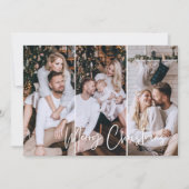 メリークリスマスモダンミニマリスト3フォトコラージュ シーズンカード (正面)