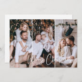 メリークリスマスモダンミニマリスト3フォトコラージュ シーズンカード (正面/裏面)