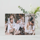 メリークリスマスモダンミニマリスト3フォトコラージュ シーズンカード (スタンド正面)