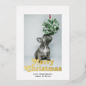 メリークリスマスモダンミニマルクリスマス 箔シーズンカード (正面)