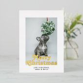 メリークリスマスモダンミニマルクリスマス 箔シーズンカード (立ち正面)