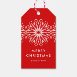 メリークリスマスモダンミニマルフローラ ギフトタグ