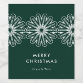 メリークリスマスモダンミニマルフローラ ワインラベル (シングルラベル)