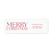 メリークリスマスモダンミニマル差出人住所 ラベル (正面)