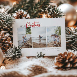 メリークリスマスモダンレッドスクリプトミニマリストの写真 シーズンカード