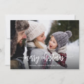 メリークリスマスモダンワンフォトホリデーカード シーズンカード (正面)