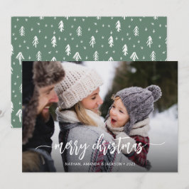 メリークリスマスモダンワンフォトホリデーカード シーズンカード