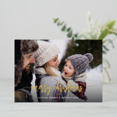 メリークリスマスモダンワンフォト 箔シーズンカード (立ち正面)