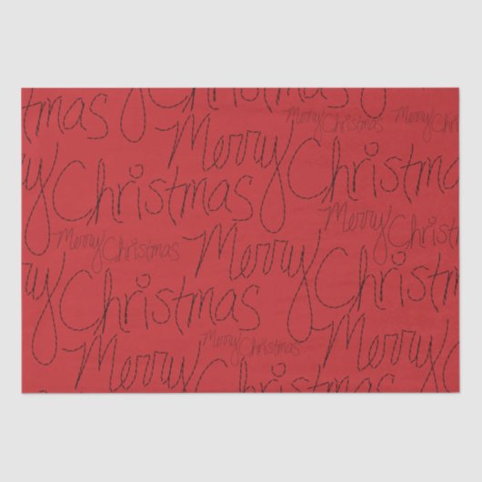 メリークリスマスモダン休暇タイポグラフィスクリプト 薄葉紙 (正面)