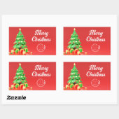 メリークリスマスモダン休暇ロ企業のゴ 長方形シール (シート)