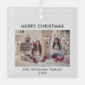 メリークリスマスモダン休暇 ガラスオーナメント (正面)