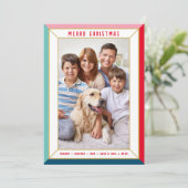 メリークリスマスモダン写真カラーブ縁どロック シーズンカード (スタンド正面)