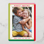 メリークリスマスモダン写真カラーブ縁どロック 箔シーズンカード<br><div class="desc">by kat masard >>> WWW.SIMPLYSWEETPAPERIE.COM <<<光沢のあるホイルシンプルにを取り付けシンプルた縁どデザイン。フルフレームの横写真で美しい家族を表示する最大領域</div>