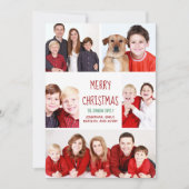 メリークリスマスモダン写真コラージュかわいい赤カード (正面)