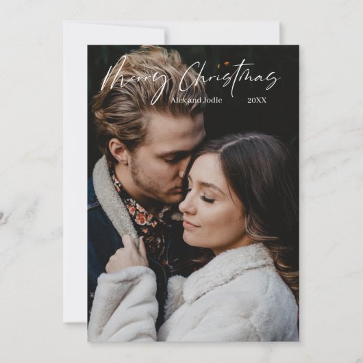 メリークリスマスモダン台本ミニマリズム シーズンカード (正面)