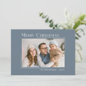 メリークリスマスモダン家族の写真エレガントシンプル シーズンカード (スタンド正面)