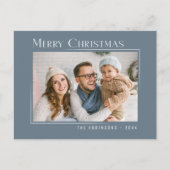 メリークリスマスモダン家族の写真エレガントシンプル シーズンポストカード (正面)