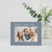メリークリスマスモダン家族の写真エレガントシンプル シーズンポストカード (スタンド正面)