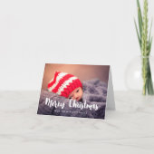 メリークリスマスモダン家族の写真 シーズンカード (正面)