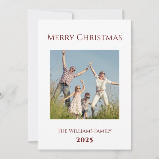メリークリスマスモダン家族の写真 シーズンカード (正面)