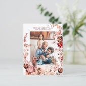 メリークリスマスモダン家族の冬のフローラ写真 シーズンポストカード (スタンド正面)