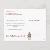 メリークリスマスモダン家族の冬のフローラ写真 シーズンポストカード (裏面)