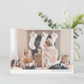 メリークリスマスモダン手書きフォトカード2N 招待状 (スタンド正面)