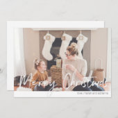 メリークリスマスモダン手書きフォトカード2N 招待状 (正面/裏面)