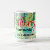 メリークリスマスモダン抽象芸術冬水の色 コーヒーマグカップ (中央)