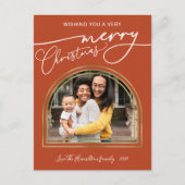 メリークリスマスモダン書道のアーチ枠 シーズンポストカード (正面)