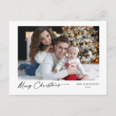 メリークリスマスモダン書道のエレガント写真 シーズンポストカード (正面)