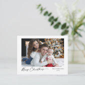 メリークリスマスモダン書道のエレガント写真 シーズンポストカード (スタンド正面)