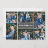 メリークリスマスモダン木炭グレー写真コラージュ シーズンカード (正面)