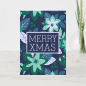 メリークリスマスモダン植物性フローラクリスマス シーズンカード (正面)