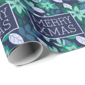 メリークリスマスモダン植物性フローラクリスマス ラッピングペーパー (ロールコーナー)