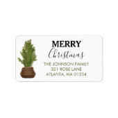 メリークリスマスモダン素朴差出人住所 ラベル (正面)