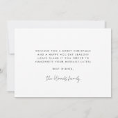 メリークリスマスモダン赤と白のフォトカード シーズンカード (裏面)