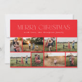 メリークリスマスモダン赤ミニマル八色写真 シーズンカード (正面)