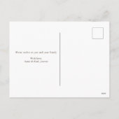 メリークリスマスモダン雪の冬の紫の写真 シーズンポストカード (裏面)